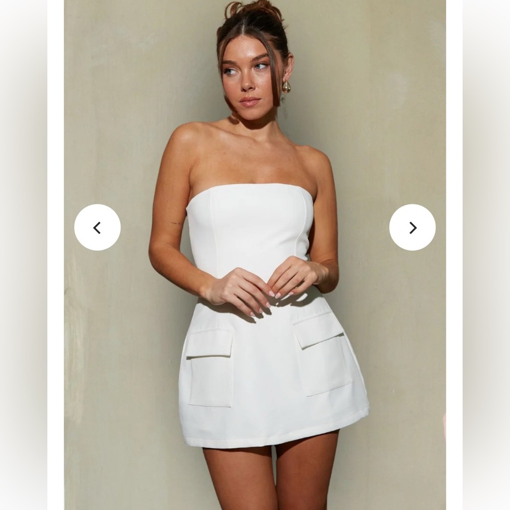 American Threads Margaret Strapless Romper Mini Dress